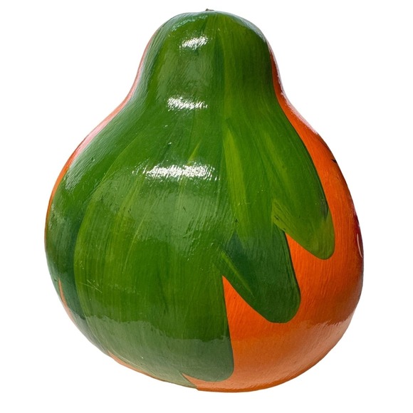 Silly Girl Face Hand Painted Gourd Fall Halloween 9.75" x 9" - Picture 4 of 12